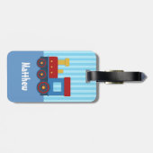 Kute Little Train Kinder Personalized Bagagelabel (Achterkant horizontaal)