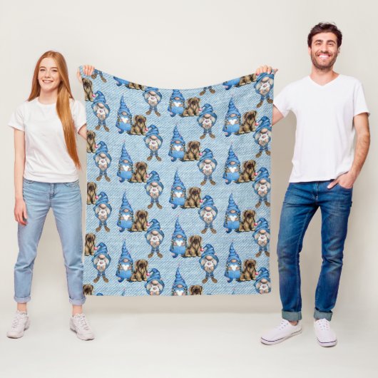 Kute Little Waterverf Gnomen Fleece Deken (In situ)