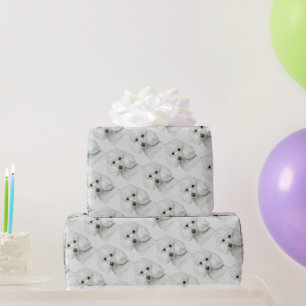 Kute Little White Poodle Dier Cadeaupapier
