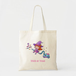 Kute Little Witch op Vacuum Cleaner Girls Canvas t Tote Bag
