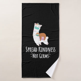 Kute Llama en sleuf met gezichtsmasker spreidend g Badhanddoek