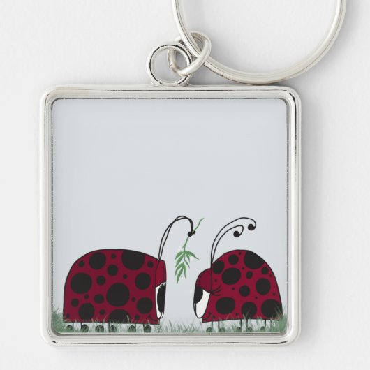 Kute luibugs en mistletoe sleutelhanger (Voorkant)