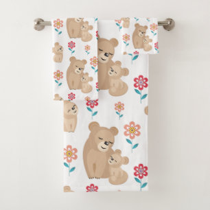 Kute luienmoeder met baby Moederdag Bad Handdoek