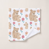 Kute luienmoeder met baby Moederdag Bad Handdoek (Wasdoekje)