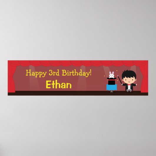 Kute Magical Birthday Party Banner Poster (Voorkant)