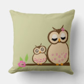 Kute mama en baby uil kussen (Voorkant)