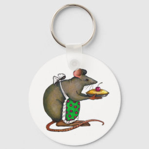Kute mama Rat met pin: Tekening: kleurenpotlood Sleutelhanger