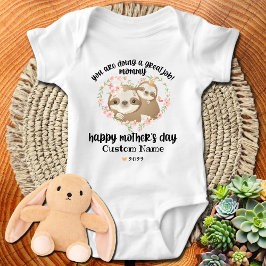 Kute mamma en Baby Sloths Happy Moederdag Romper