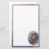 Kute manale Elf en Bleke Cream Butterfly Briefpapier (Voorkant / Achterkant)