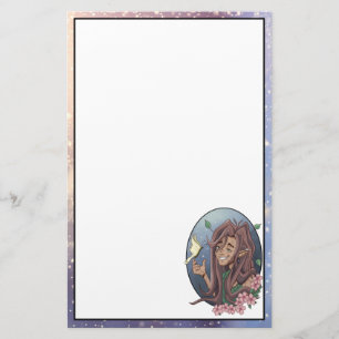 Kute manale Elf en Bleke Cream Butterfly Briefpapier