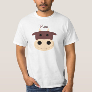 Kute mannen T-shirt met kleine bruine koe