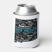 Kute map van New Mexico Albuquerque Map Santa Fe Blikjeskoeler (Blikje Voorkant)