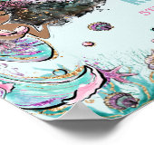 Kute Mermaid Birthday onder Zee Pool Welcome P Poster (Hoek)