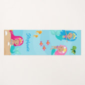 Kute Mermaid Personalized Girly onder Zee Yogamat (Voorkant (horizontaal))