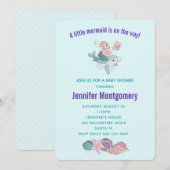 Kute Mermaid Riding a Dolphin under Zee Kaart (Voorkant / Achterkant)