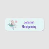 Kute Mermaid Riding a Dolphin under Zee Naamplaatje (Voorkant)