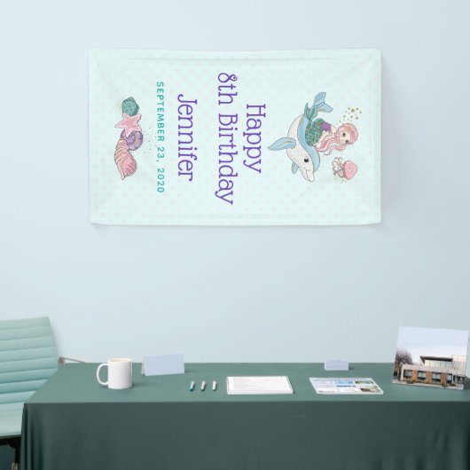 Kute Mermaid Riding a Dolphin under Zee Spandoek (Beurs)