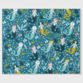 Kute Mermaid Wrapping Paper Cadeaupapier (Vlak)