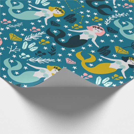 Kute Mermaid Wrapping Paper Cadeaupapier (Hoek)