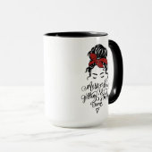 Kute Messy Bun Getting Stuff Gereed Black Mok (Voorkant rechts)