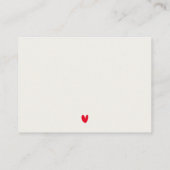 Kute Minimal Red Heart Script Weddenschap Wishing  Informatiekaartje (Achterkant)