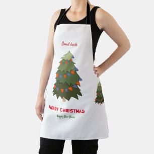 Kute Minimalist Kerstmis en Nieuwjaar Happy Schort