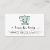 Kute Mint Elephant Books for Baby shower Informatiekaartje (Voorkant)