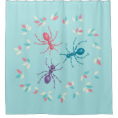 Kute mits in pasteltafels Vector Art Douchegordijn (Voorkant)