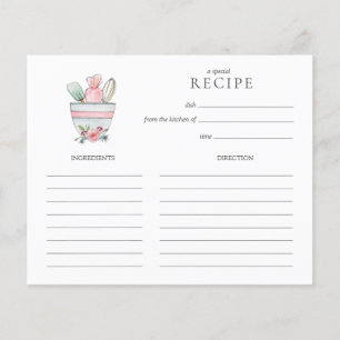 Kute mixing bowl met gereedschap Recipe card