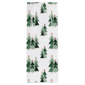 Kute moderne kerstbomen wijn cadeautas (Achterkant)