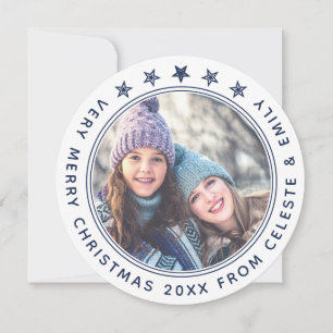 Kute Moeder Dochter Gepersonaliseerd Witte Kerstmi Feestdagenkaart