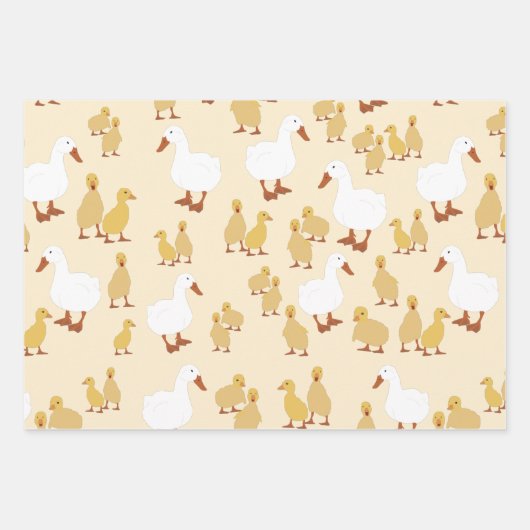 Kute Moeder Duck & Baby Ducking Pattern Inpakpapier Vel (Voorkant 3)