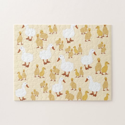 Kute Moeder Duck & Baby Ducking Pattern Legpuzzel (Horizontaal)
