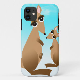Kute moeder en baby kangaroo iPhone 11 hoesje