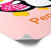 Kute moeder en Baby Penguin Alphabet Letter-P Poster (Hoek)