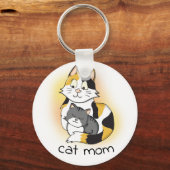 Kute moeder met Kitten Cat mama Sleutelhanger (Voorkant)