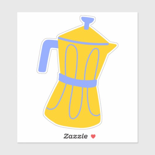 Kute Moka Pot Coffee Maker in pasteelkleuren Sticker (Vel)