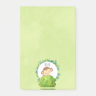 Kute Monkey die van achter op een Struik kijkt Post-it® Notes