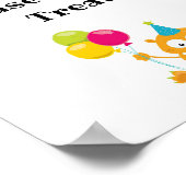 Kute Monster Birthday Party Sign Poster (Hoek)