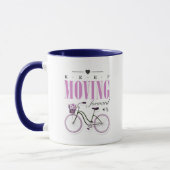 Kute Motivatie Blijf vooruit met fiets Mok (Links)