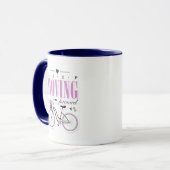 Kute Motivatie Blijf vooruit met fiets Mok (Voorkant links)