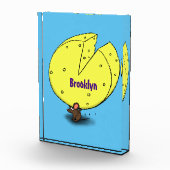 Kute muis met kaasillustratie cartoon fotoblokken (Rechts)