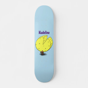 Kute muis met kaasillustratie cartoon skateboard