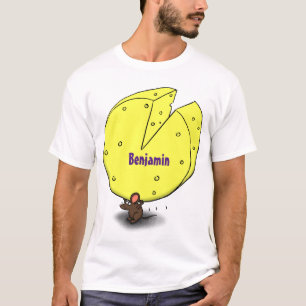 Kute muis met kaasillustratie cartoon t-shirt