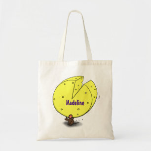Kute muis met kaasillustratie cartoon tote bag