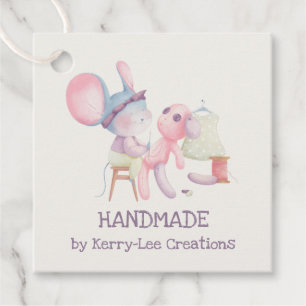 Kute muis naaigarft handgemaakt bedankjes labels