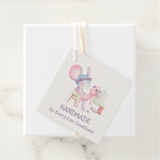 Kute muis naaigarft handgemaakt bedankjes labels (In situ)