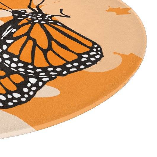 Kute Named Oranje Monarch Butterflies Glass Snijplank (Hoek)