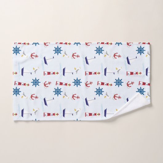 Kute Nautical Sailing Pattern Kinder Bad Handdoek (Handdoek)