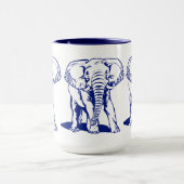 Kute Navy Blue Elephant Line Drawing Mok (Midden)